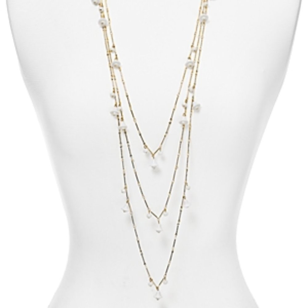 Aqua Brianna Layered Necklace, 15